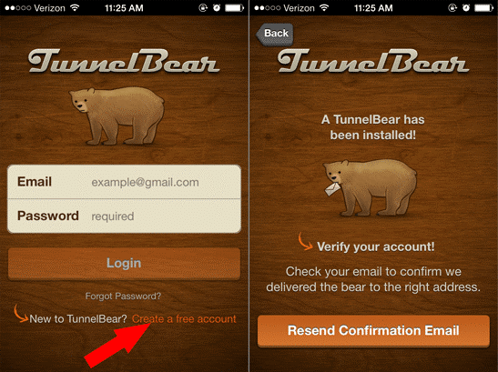 tunnelbear login