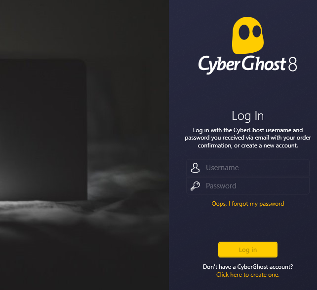 CyberGhost VPN login